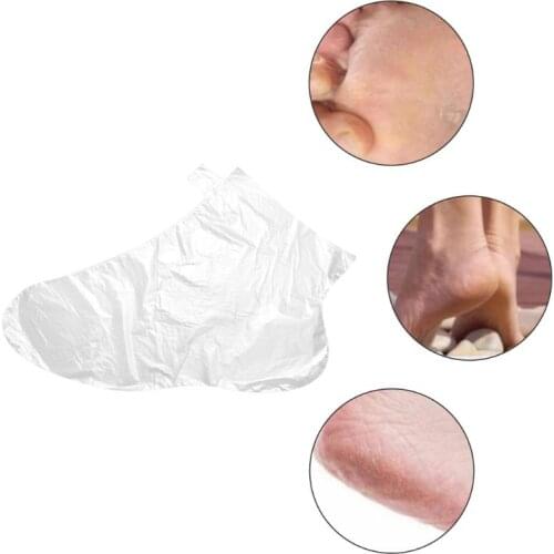 100Pcs Plastic Transparent Disposable Foot Bags Detox SPA Pedicure Covers Waterproof Prevent Infection Paraffin Foot Care Tool