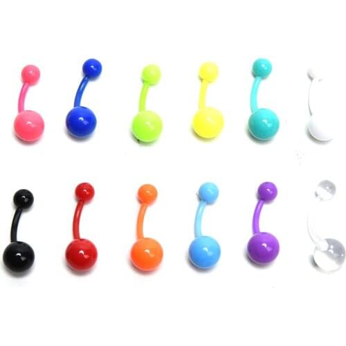 8/10/12/20pcs Flexible Navel Bar Barbell Nose Rings 12colors Mixed Belly Button Piercing Fashion Women Body Jewelry Body Jewelry