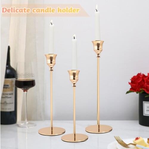 3Pcs/Set Romantic Candlestick Fashion Wedding Candle Stand Luxury Candle Holders for Gifts Party Coffee Dining Table Home Decor