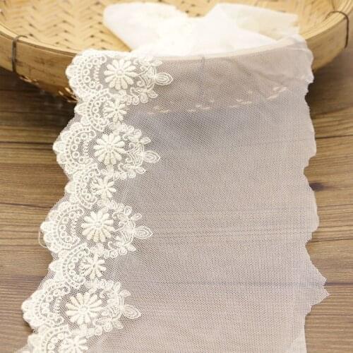 3yard 14.5cm wide yellow water soluble mesh embroidery lace hand DIY lace clothing decoration accessories