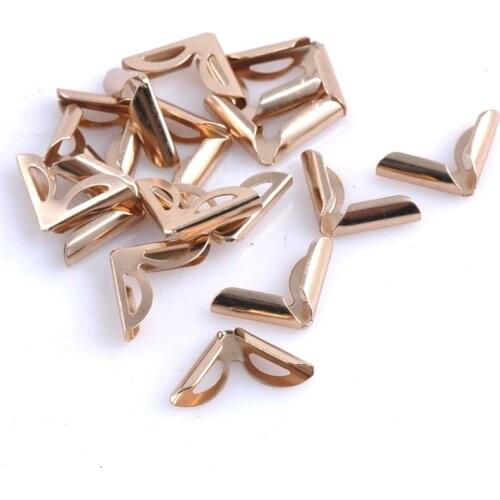 Rose Gold Metal Corners Books Scrapbooking Photo Albums Menus Crafts DIY Accessories 40pcs 16x16x2.5mm CP1056