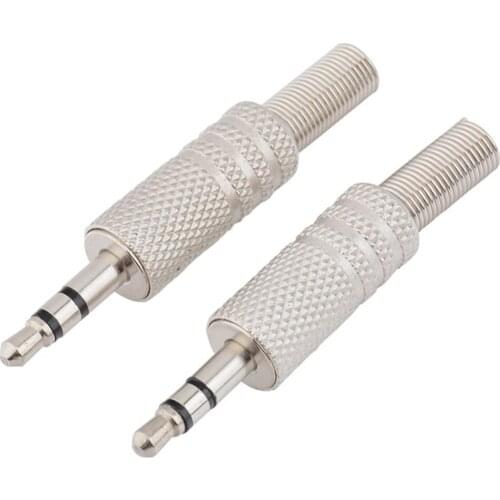 5PCS High quality and durable 3.5mm 3-Pole With Soldering Wire Terminals Stereo Metal Plug Connector