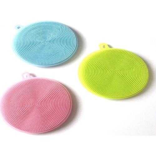 500pcs/lot Silicone Brush Magic Dish Bowl Pot Pan Wash Cleaning Brushes Cooking Tool Cleaner Scouring Pads Kitchen Accessories