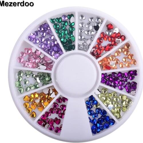 AB Color Nail Rhinestone Marquise Love Heart Flat Bottom Resin Nail Art Decoration Wheel for DIY Manicure Tips Rhinestones Charm