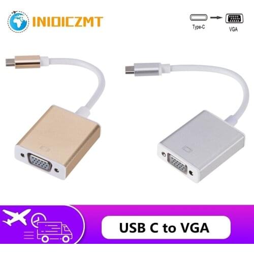 INIOICZMT USB C to VGA Adapter Type C to Female VGA Converter Cable for New Macbook Surface Pro Hot Sales USB C TO VGA Converter