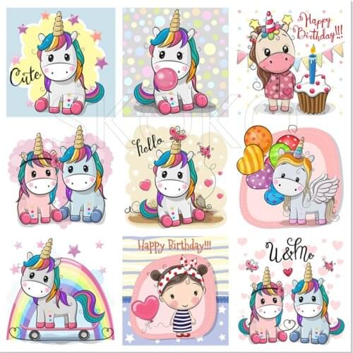 5D DIY Diamond Painting Cartoon Unicorn Pony Crystal Cross Stitch Kit Full Drill Diamond Embroidery Mosaic Picture Home Decor