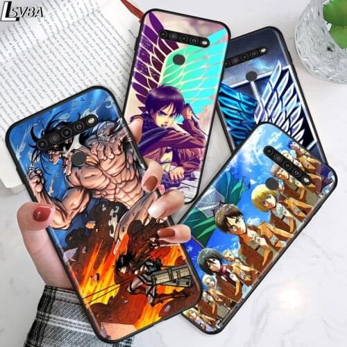Anime Attack on Titan for LG G8 G8S G8X V30 V35 V40 V50 V60 ThinQ Q60 K40 K50 K51 K61 K71 K92 K62 Soft Black Phone Case
