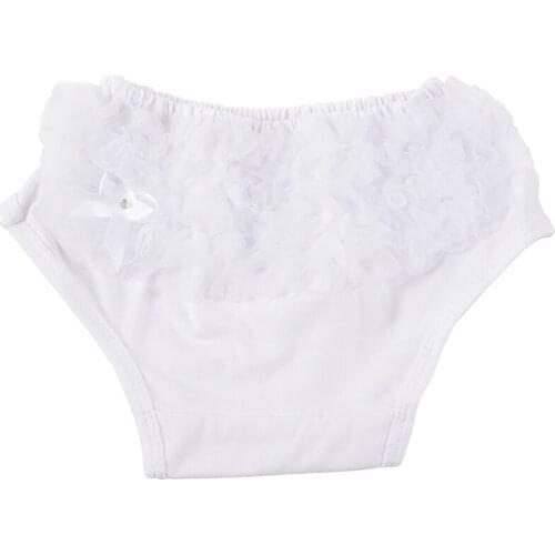 White Baby Girl Ruffle Bloomers Panties Diaper Cover Ie S