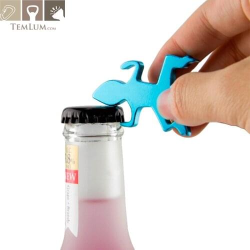 TEMLUM Aluminum Alloy Beer Bottle Opener Keychain Can Personalized Openers Kitchen Tools