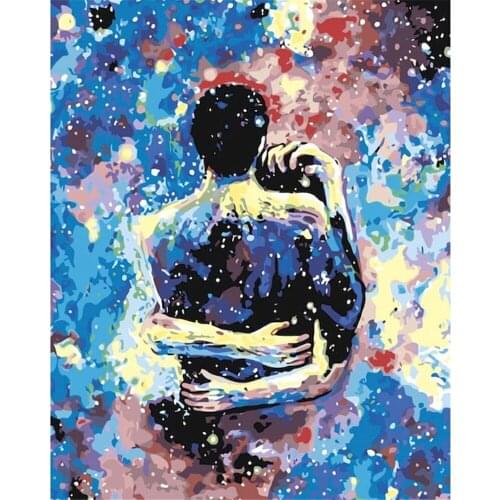 Colorful Women Calligraphy Printed Fabric 11CT Cross Stitch Set DIY Embroidery DMC Threads Sewing Craft Painting Mulina