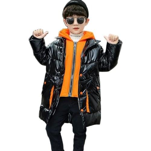 New Kids 2021 Thick Warm Jackets Coat Winter Boy Girl Clothes Children Parka Real Fur Long Hooded Outerwear Overcoat 6 7 8 9 10y