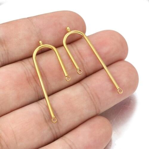 10pcs/lot Stainless Stee Connectros DIY Earrings Findings L Long Connecting for Jewelry Making Supplies Wholesale Accessories