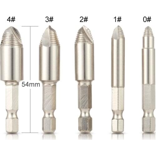 HOEN 5pc #0 #1 #2 #3 #4 Double Side Drill Bits For Metal Damaged Screw Damaged Bolt Removal Kit Extractor Tool Kit Drill Guide