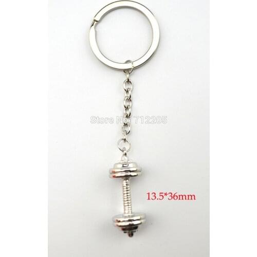 Fitness weightlifting Gym jewelry sport Kettle bell dumbbell barbell Key chain(K124)