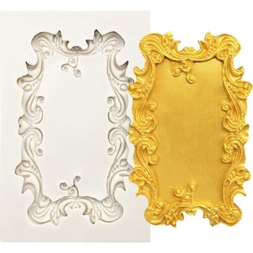 Photo Frame Mirror Silicone Sugarcraft Mold Resin Tools Cupcake Baking Mould Fondant Cake Decorating Tools