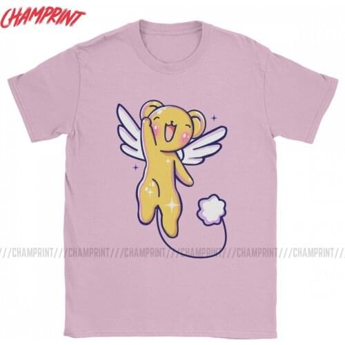 Men T-Shirt Cardcaptor Sakura Kero Funny Pure Cotton Tee Shirt Short Sleeve Card Captor T Shirt Crew Neck Clothes Graphic