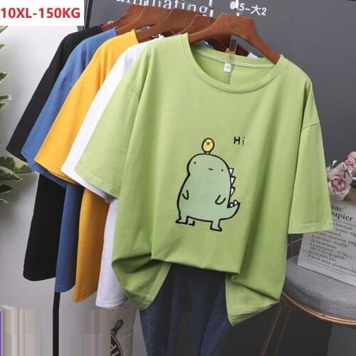 Large size 8XL 6XL 10XL women funny t-shirts dinosaur summer short sleeve tees cartoon loose oversize tops big sales cheap tees