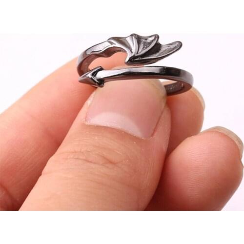 Punk Style Ring Opening Resizable Demon Angel Wings Rings For Artistic Design Retro Men Grilfriend Party Gifts