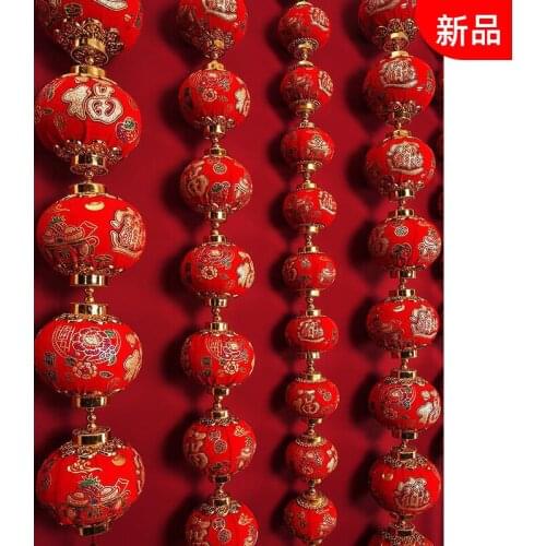 Little red lanterns, string of lanterns, hanging ornaments, indoor balcony, new year, Spring Festival, new year products