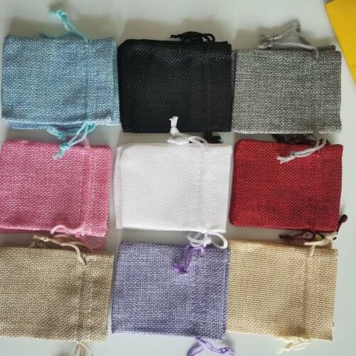 10pcs Natural Gift Bags Jewelry Packing Bags Linen Jute Drawstring Gift Bags Candy Bags Wedding Party Favor Pouch Shower Supplie