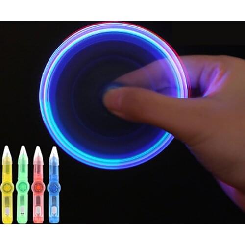 Multi-function shiny luminous ball-point pen childrens creative toys spinning gyro learning decompression LED colorful lights