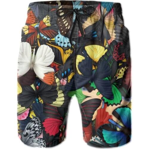 Mens Swimwear Swim Shorts Trunks Butterflys 3D Beach Board Shorts Swimming Swimsuits Mens Running Sports Surffing shorts