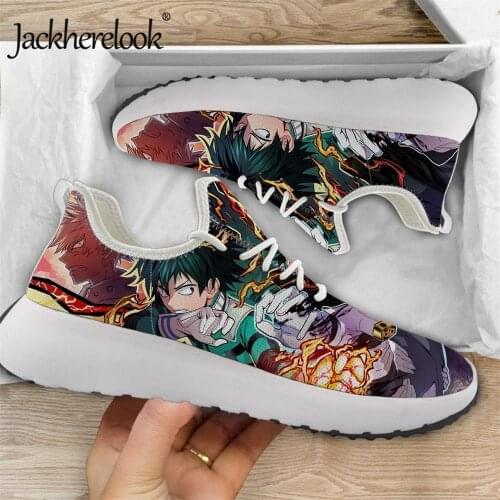 Jackherelook My Hero Academia Todoroki Shouto Print Casual Men Sneakers Flats Japen Anime Design Mens Breathbale Footwear 2020