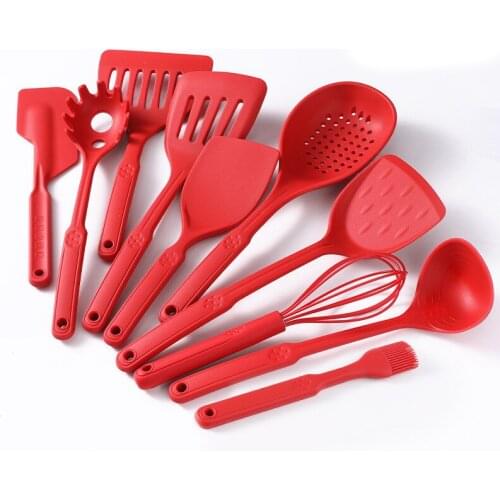 10Pcs Silicone Kitchen Utensils Set Non-stick Cooking Tools Food Grade Spoon Spatula Shovel Cooking Baking Kitchenware Tools