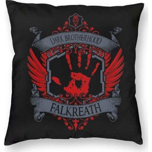 Dark Brotherhood Falkreath Skyrim Cushion Cover Two Side Printing Floor Pillow Case for Car Fashion Pillowcase Home Decorative