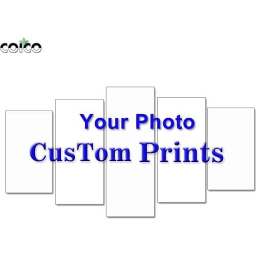 Custom Photo Print Canvas Oil Painting Wall Art Pet Poster Custom 5 panel Modular Your Image Family Picture On Canvas Wall Decor