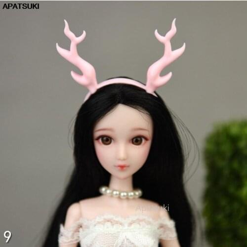 Pink Deer Antlers Headband Headwear Tiara For Barbie Doll Accessories Plastic Hairwear Hair Accessories For 1/6 Dollhouse Toys