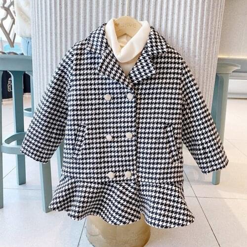 Girls Wool Coat Double breasted Long Jacket Autumn Winter Kids Windproof Coat Children Warm Overcoat Girls Wool Coat Outerwear