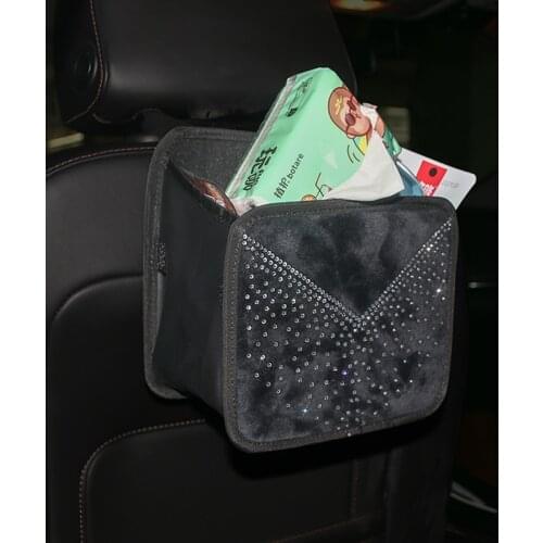 Rhinestone Bling Car Storage Bag Organizer Barrier of Backseat Holder Multi-Pockets Container Stowing Tidying New Arrival