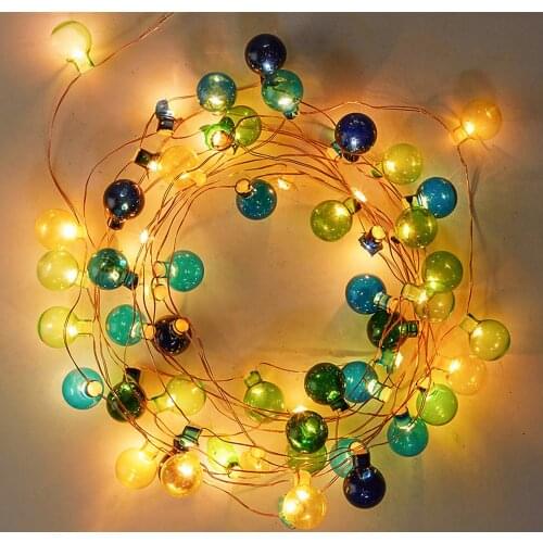 LED String Lights With 20 Min LED Ball/Buable, 200CM(6.5INCH) Hanging Globe String Lights Connectable For Outdoor and Indoor