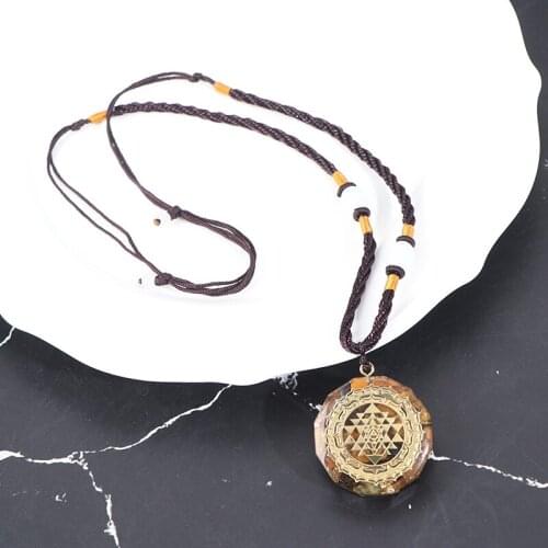 1PC NEW Orgonite Natural Tigers Eye Stone Seven Chakra Pendant Necklace For Women Men Jewelry Accessories Decor Gift
