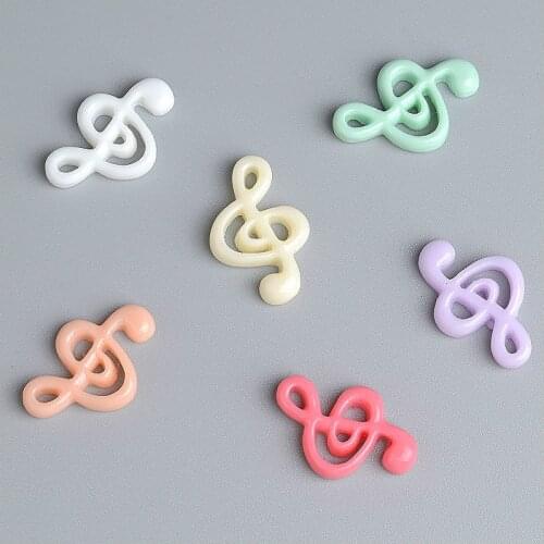 10pcs 20X13MM New small flat music note resin charms musical DIY mobile phone accessories simulation butter material DIY jewelry