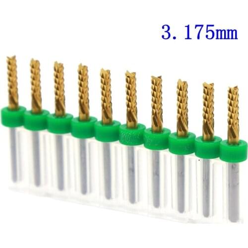 Hot 10pcs PCB Milling Cutter 0.5mm~1.3mm CNC Router Bit Tungsten Carpentine Milling Cutter Miniature Carved Metal Milling Cutter