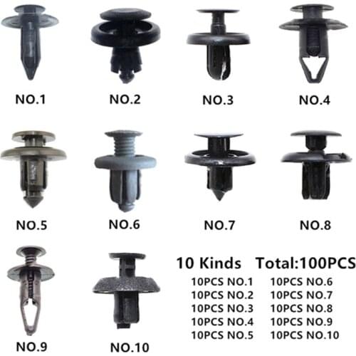 100PCS Trunk Screw Rivets Set Car Bumper For Auto Plastic Fastener Clips