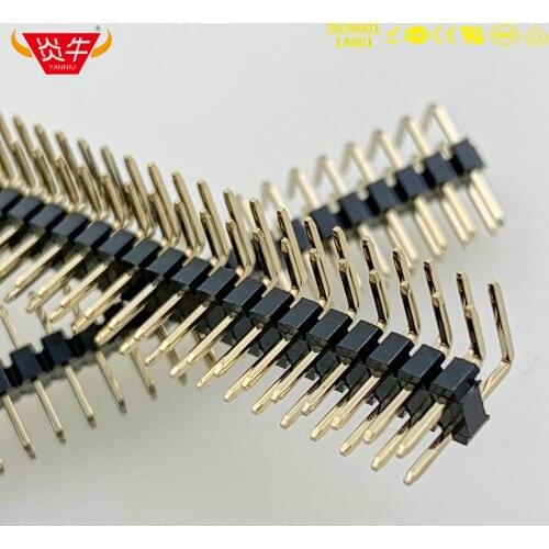 2.0mm PITCH 2X40P 80PIN MALE STRIP CONNECTOR SOCKET DOUBLE ROW RIGHT ANGLE PIN HEADER WITHSTAND HIGH TEMPERATURES GOLD-PLATED