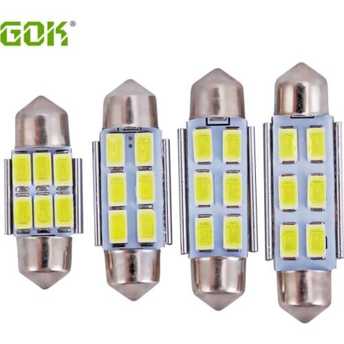 2pcs/lot Festoon led smd CANBUS 31mm 36mm 39mm 42mm C5W ERROR FREE 5630 5730 LED festoon 6smd led interior WHITE light reading