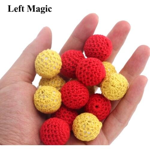 2pcs Crochet Ball (Red/yellow Available, Dia 2.1cm) Magic Tricks Accessory for Cup & Balls /Chop Cup Classic toys