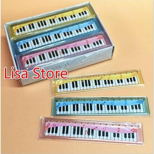 60pcs Funny 15cm Cartoon Piano Musical Note Ruler bookmarks School Student Boys Girls Toy Ruler gift ruler Cable Winder Gift