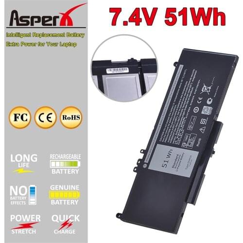 AsperX 7.4V 6460mAh G5M10 Laptop Battery for DELL Latitude E5450 E5550 Notebook 15.6" G5M10 8V5GX R9XM9 WYJC2