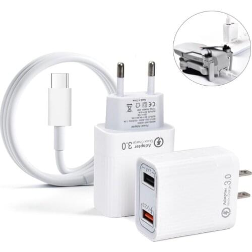 30W Fast USB Charger Quick Charge 3.0 Type C Fast Charging for DJI Mini 2 USB Charger with 2.4A Drone Charger Accessories