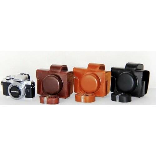 PU Leather camera case bag for Olympus E-M10 Mark III camera 14-42 EZ lens EM10III II EM10II 2 3