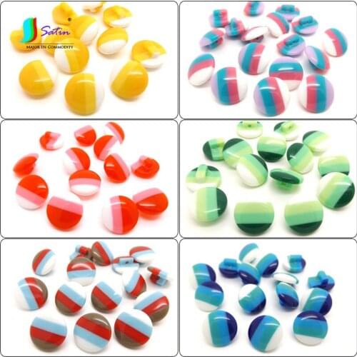 14MM Colorful Stripe Childrens Sweater Shirts Dress Clothing Sewing Accessories Lovely Rainbow Round Shank Buttons A0025C