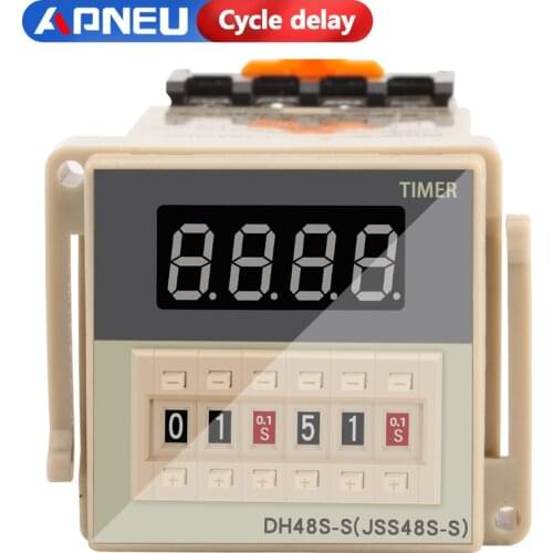 DH48S-s Repeat Cycle Time Delay Relay / 24v timer relawith socket (AC 220V 110V 380V 36V DC / AC 24V 12V )0.01S - 99H 99M 8 Pins