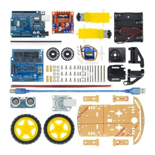 New Avoidance tracking Motor Smart Robot Car Chassis Kit Speed Encoder Battery Box 2WD Ultrasonic module For Arduino kit DIY