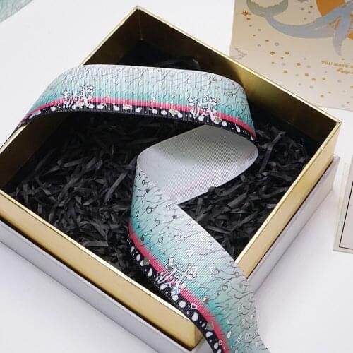 Double side printing Butterfly Laser Silver Printed Kimetsu ribbon silver foil ribbon D1201237