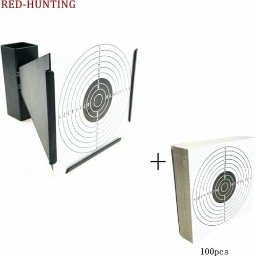 High Quality 14cm Funnel Shooting Target Holder Pellet Trap with 100 Paper for Air Rifle/Airsoft Shooting Practice